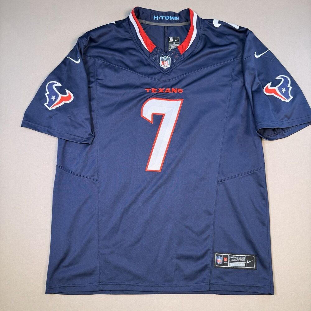 Men's XL Nike DriFit NFL Houston Texans CJ Stroud Alt Blue Jersey Stitched EUC